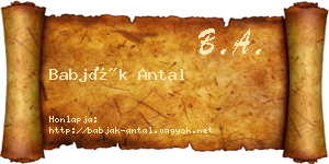 Babják Antal névjegykártya