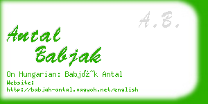 antal babjak business card